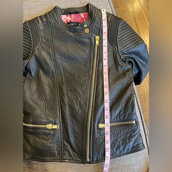 NWT LEIBESKIND Black Moto Leather Jacket XS/34 - Picture 6 of 6